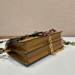 Prada Soft Sound Small Leather Shoulder Bag With Charms 1BD379